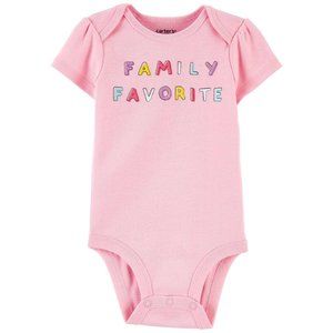 Carter's Baby Girl "Family Favorite" Original Bodysuit Size: 6M Color: Pink NWT